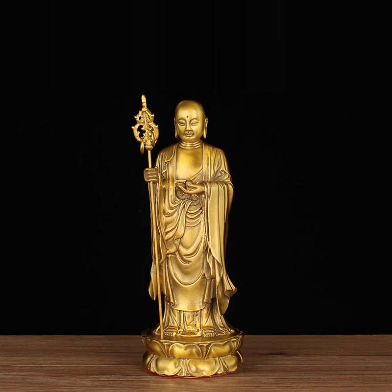 九华山地藏王菩萨黄铜佛像